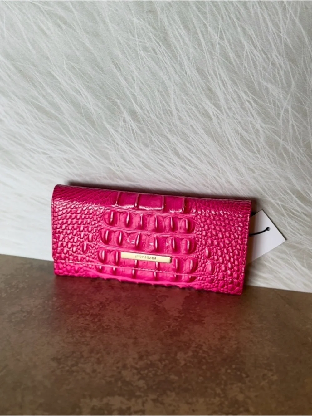 BRAHMIN Cordelia Wallet Pink Affection Melbourne Ombre genuine Leather NWT Firm - Picture 7 of 12